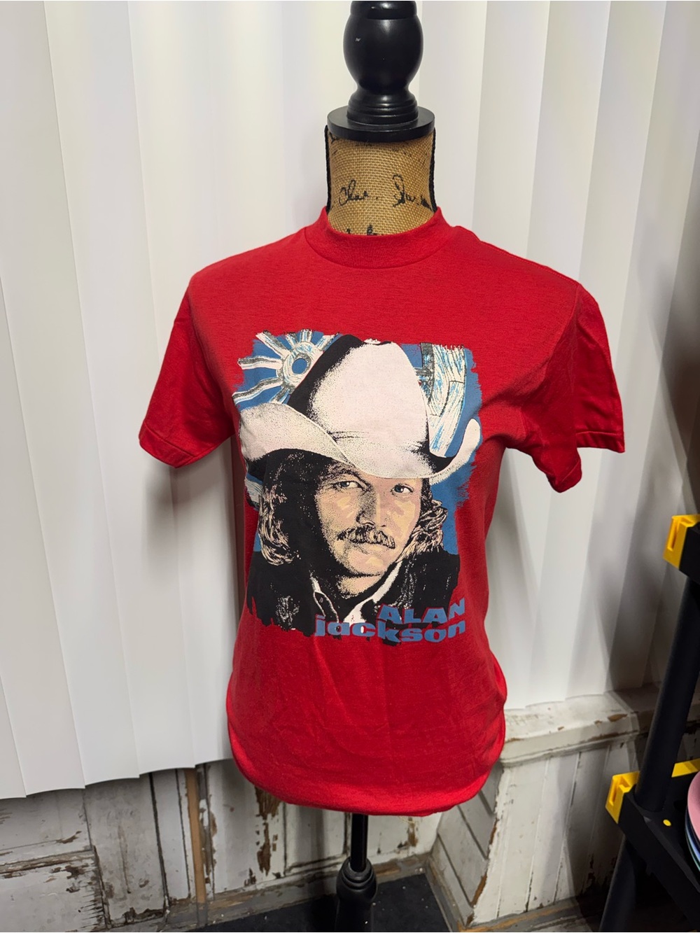 VTG unwashed/unworn Alan Jackson screen print tee single stitch